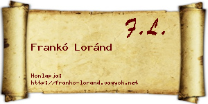 Frankó Loránd névjegykártya